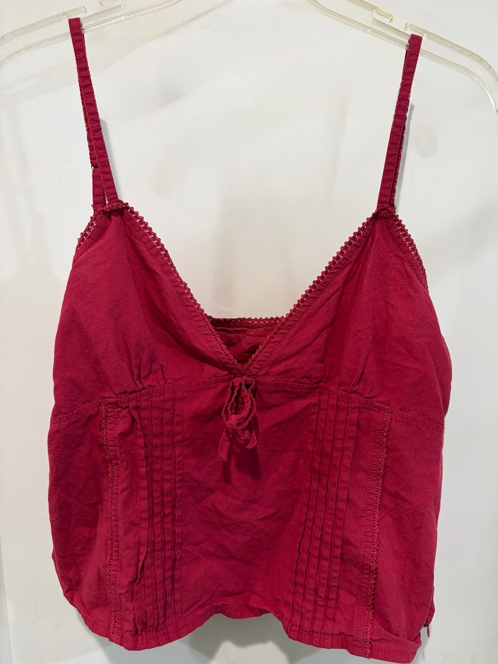 Crimson Spaghetti Strap Tank Top